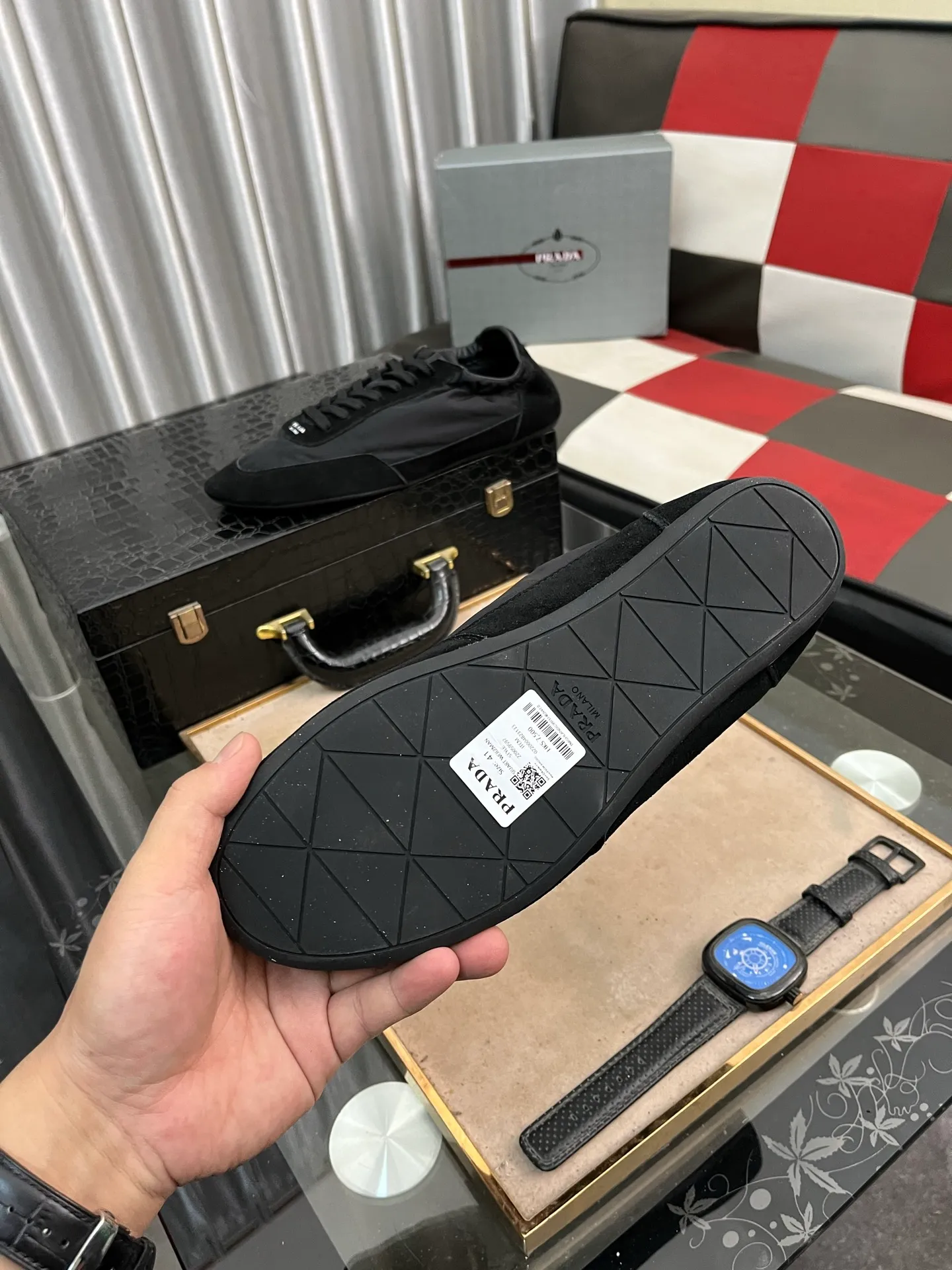 Men's shoes 💰500⌚️⌚️【PRADA】Prada - high-end quality original order 🔍🔍🔍 casual sports shoes - Upper: 🔝Nappa calfskin, brand high mercerized canvas, shoe body brand metal fasteners, tongue silk screen brand logo - Lining: water-dyed cowhide - Outsole: ultra-light TPU foam; molded outsole -Ultra-high quality control and fine workmanship: outstanding (high-end, extravagance, class) -Size: 38-446️⃣colors available